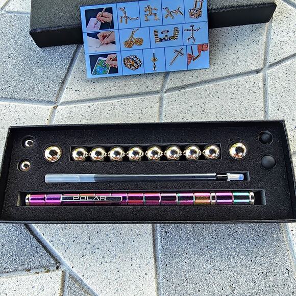 Fidget Pen Metallic Rainbow Alloy Sensory Gadget Pen Tool Gift Set - Picture 5 of 7